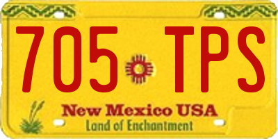 NM license plate 705TPS