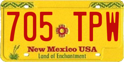 NM license plate 705TPW