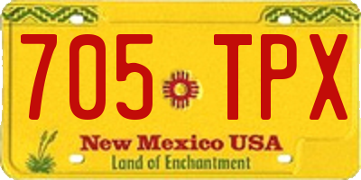 NM license plate 705TPX