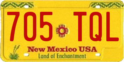 NM license plate 705TQL