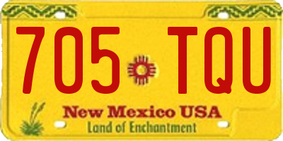 NM license plate 705TQU