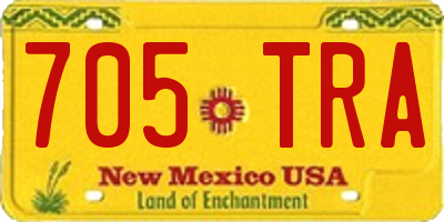 NM license plate 705TRA