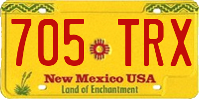 NM license plate 705TRX