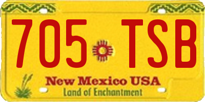 NM license plate 705TSB
