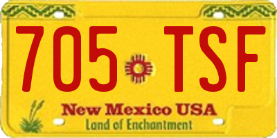 NM license plate 705TSF