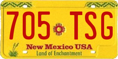 NM license plate 705TSG
