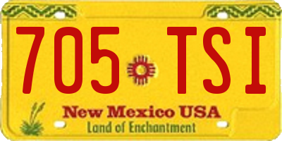 NM license plate 705TSI