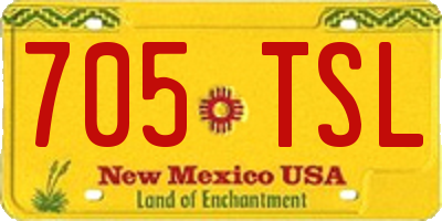 NM license plate 705TSL