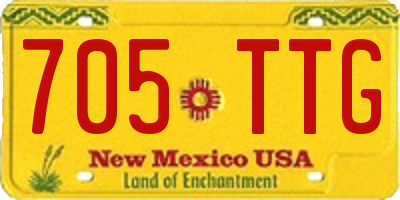 NM license plate 705TTG
