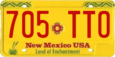 NM license plate 705TTO