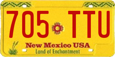 NM license plate 705TTU
