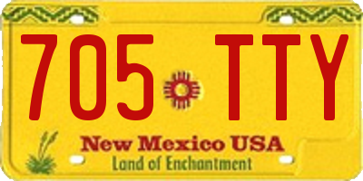 NM license plate 705TTY