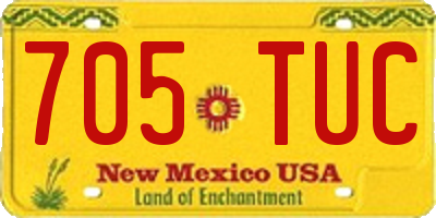 NM license plate 705TUC
