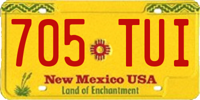 NM license plate 705TUI