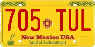 NM license plate 705TUL