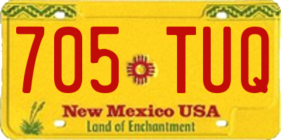 NM license plate 705TUQ