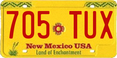 NM license plate 705TUX