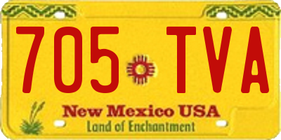 NM license plate 705TVA