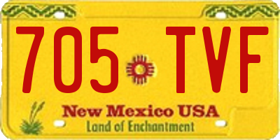 NM license plate 705TVF