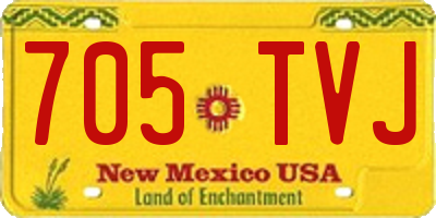 NM license plate 705TVJ