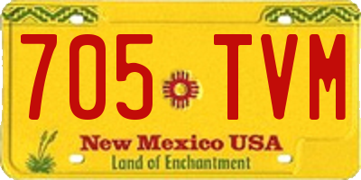 NM license plate 705TVM