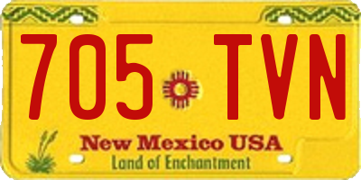 NM license plate 705TVN