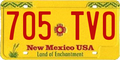 NM license plate 705TVO