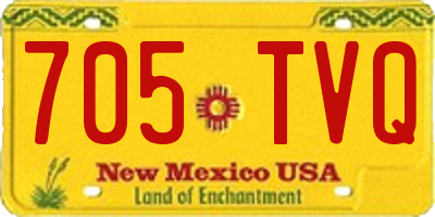NM license plate 705TVQ