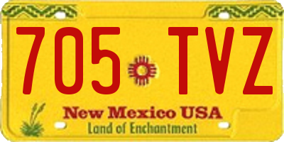 NM license plate 705TVZ