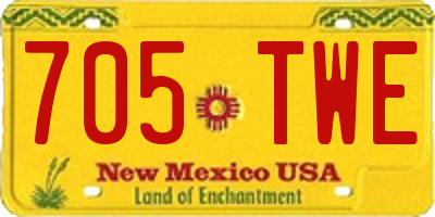 NM license plate 705TWE