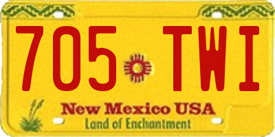 NM license plate 705TWI