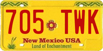 NM license plate 705TWK
