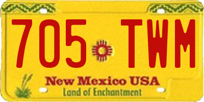 NM license plate 705TWM