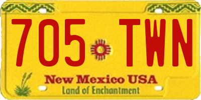 NM license plate 705TWN