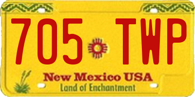 NM license plate 705TWP