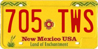 NM license plate 705TWS
