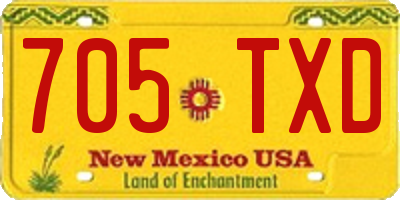 NM license plate 705TXD
