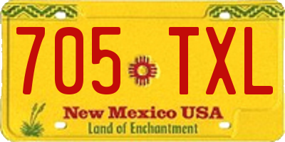 NM license plate 705TXL