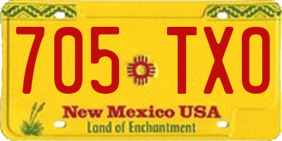 NM license plate 705TXO