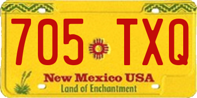 NM license plate 705TXQ