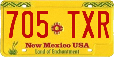 NM license plate 705TXR