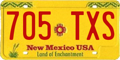 NM license plate 705TXS