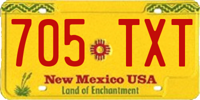 NM license plate 705TXT