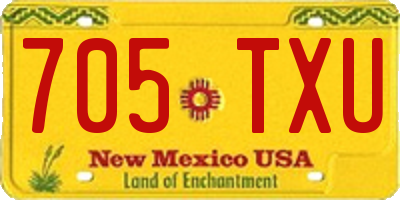 NM license plate 705TXU