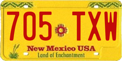 NM license plate 705TXW