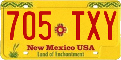 NM license plate 705TXY