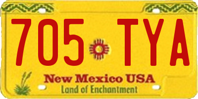 NM license plate 705TYA