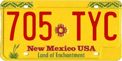 NM license plate 705TYC