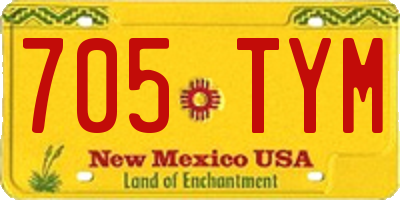 NM license plate 705TYM