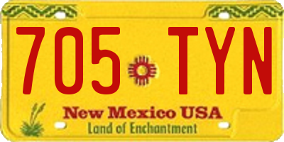 NM license plate 705TYN